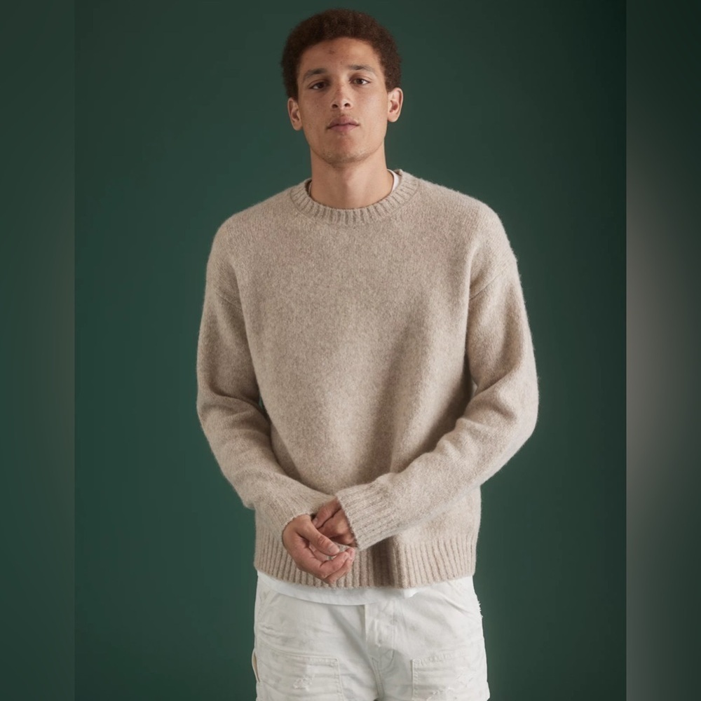 AE77 Premium Alpaca-Blend Sweater in Light Brown American Eagle